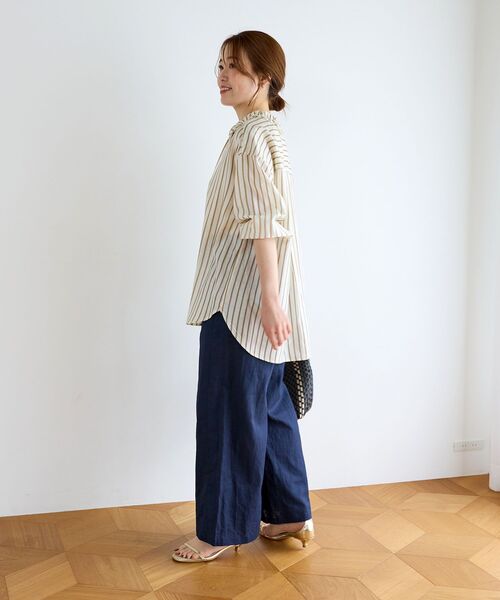 le.coeur blanc(ルクールブラン)の「フリルカラーストライプブラウス(シャツ/ブラウス・レディース・ホワイト系その他2/ベージュ系その他2・38)」の5枚目の写真