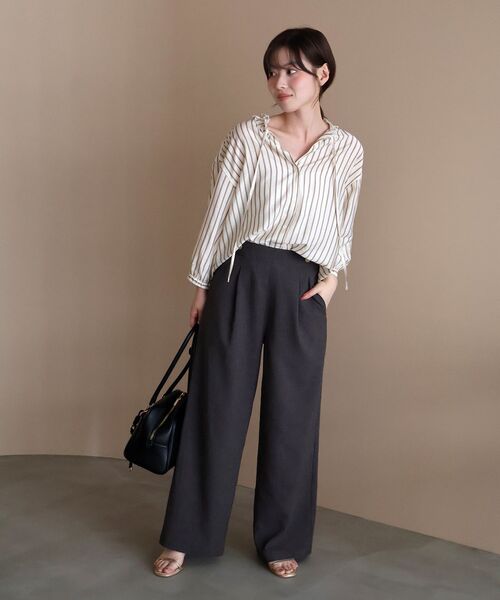 le.coeur blanc(ルクールブラン)の「フリルカラーストライプブラウス(シャツ/ブラウス・レディース・ホワイト系その他2/ベージュ系その他2・38)」の3枚目の写真