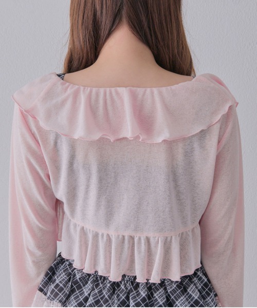 OLIVE des OLIVE(オリーブデオリーブ)の「【インフルエンサー企画】miko many frill bolero(カーディガン/ボレロ・レディース・ピンク/ブラック・FREE)」の3枚目の写真
