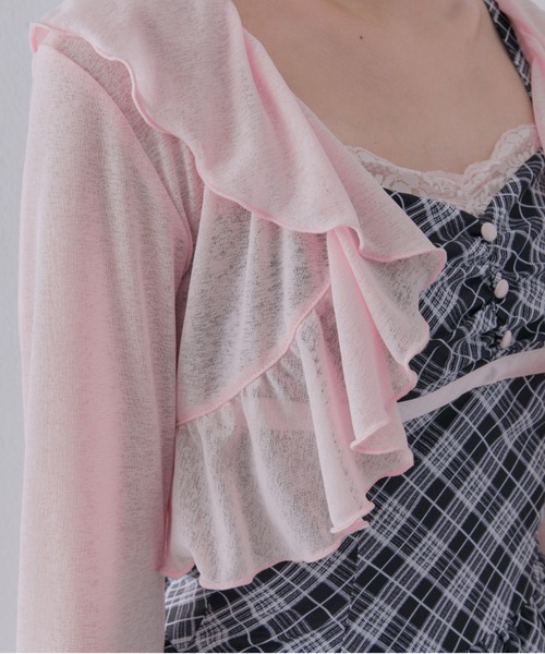 OLIVE des OLIVE(オリーブデオリーブ)の「【インフルエンサー企画】miko many frill bolero(カーディガン/ボレロ・レディース・ピンク/ブラック・FREE)」の5枚目の写真