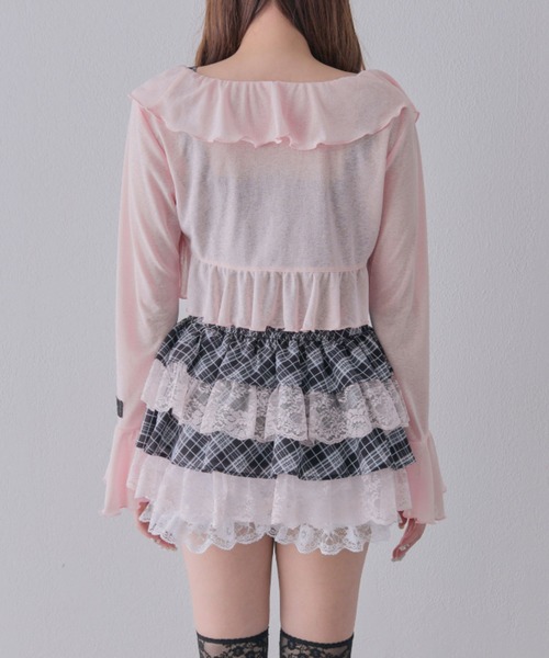 OLIVE des OLIVE(オリーブデオリーブ)の「【インフルエンサー企画】miko many frill bolero(カーディガン/ボレロ・レディース・ピンク/ブラック・FREE)」の18枚目の写真