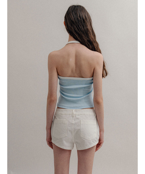 VISUS(ヴィスシュ)の「Ribbed Halter Top_Skyblue(Tシャツ/カットソー・レディース・その他・FREE)」の3枚目の写真