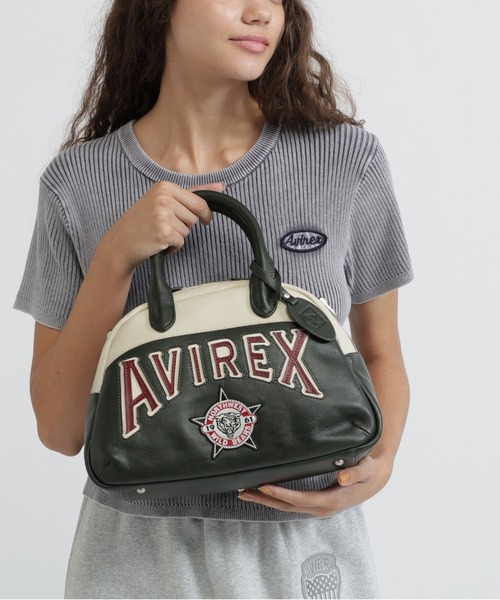 AVIREX(アヴィレックス)の「WILD BEARS MINI BOSTON BAG(ボストンバッグ・レディース・ブラック/モスグリーン・F)」の2枚目の写真