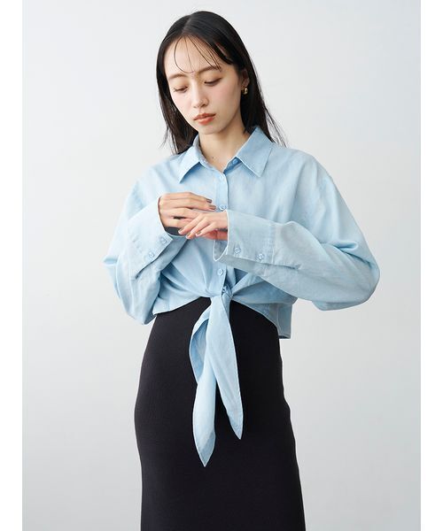 SNIDEL(スナイデル)の「シャツセットニットキャミワンピース(ワンピース・レディース・ネイビー/ラベンダー/ブラック・F)」の5枚目の写真