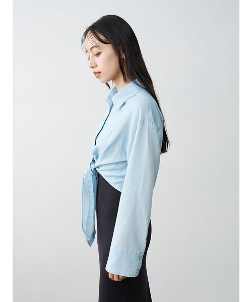 SNIDEL(スナイデル)の「シャツセットニットキャミワンピース(ワンピース・レディース・ネイビー/ラベンダー/ブラック・F)」の8枚目の写真