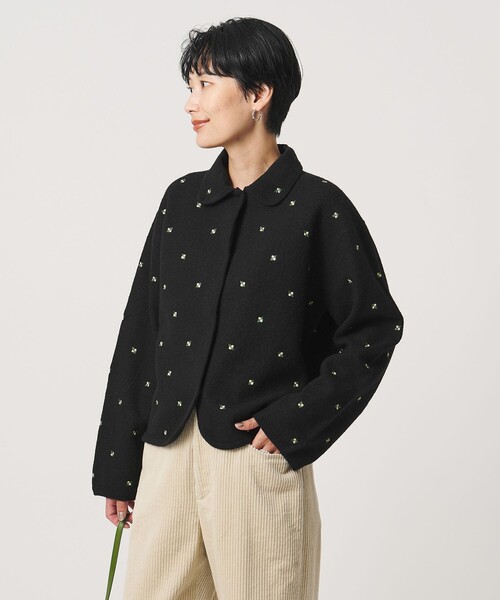 UNITED ARROWS(ユナイテッドアローズ)の「エンブロイダリー ニット カーディガン(カーディガン/ボレロ・レディース・ブラック/レッド/ダークグレー・FREE)」の8枚目の写真