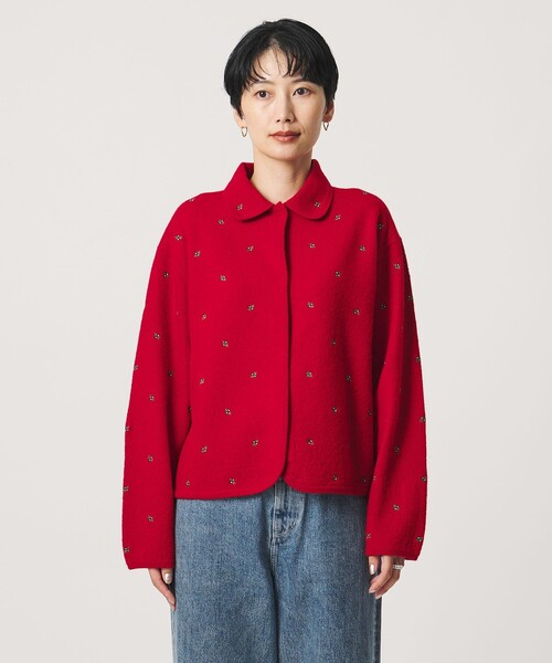 UNITED ARROWS(ユナイテッドアローズ)の「エンブロイダリー ニット カーディガン(カーディガン/ボレロ・レディース・ブラック/レッド/ダークグレー・FREE)」の14枚目の写真