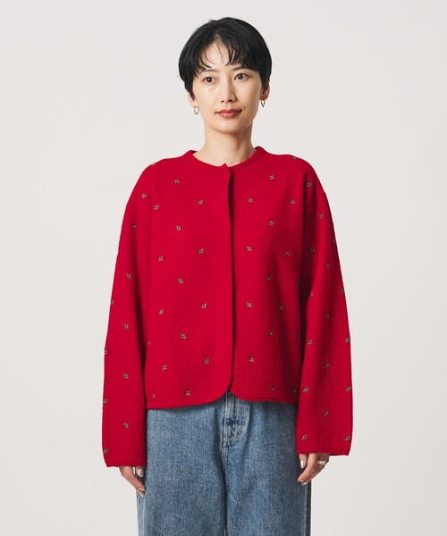 UNITED ARROWS(ユナイテッドアローズ)の「エンブロイダリー ニット カーディガン(カーディガン/ボレロ・レディース・ブラック/レッド/ダークグレー・FREE)」の17枚目の写真