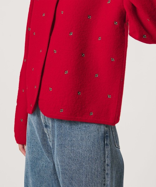 UNITED ARROWS(ユナイテッドアローズ)の「エンブロイダリー ニット カーディガン(カーディガン/ボレロ・レディース・ブラック/レッド/ダークグレー・FREE)」の21枚目の写真