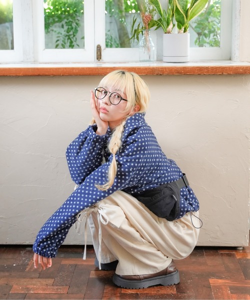 kutir(クティール)の「フラワーチャームアソートブルゾン(ブルゾン・レディース・ライトグリーン/アイボリー/イエロー/ダークブルー/ボルドー/ネイビー/グレー・FREE)」の15枚目の写真