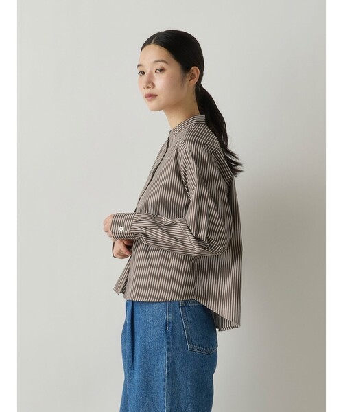 MidiUmi(ミディウミ)の「MidiUmi パターンショートシャツ(シャツ/ブラウス・レディース・ブラウン/ライトブルー/ブラウン系その他・FREE)」の9枚目の写真
