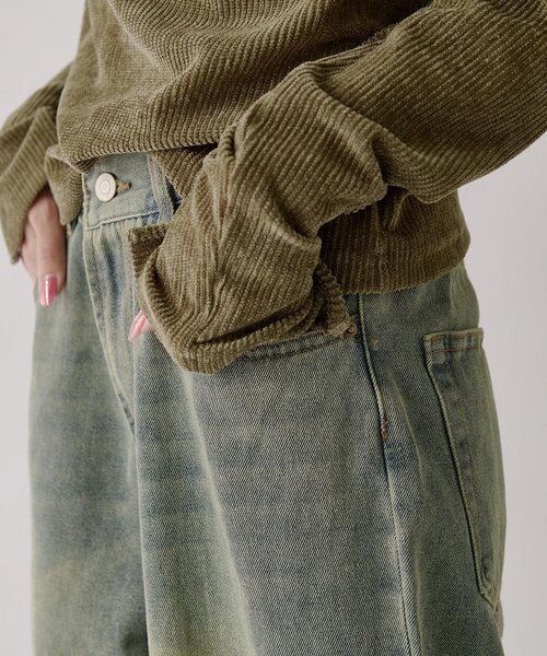 goocy(グーシー)の「ワイドストレートデニム(デニムパンツ・レディース・ネイビー/ブルー/ブラック/インディゴブルー・SMALL/MEDIUM/PM)」の7枚目の写真
