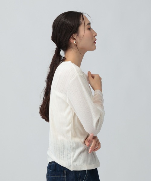 LEPSIM(レプシィム)の「アイレットリブ袖切り替えプルオーバー 1063237(Tシャツ/カットソー・レディース・ライトグレー/ブラック/アイボリー・FREE)」の14枚目の写真