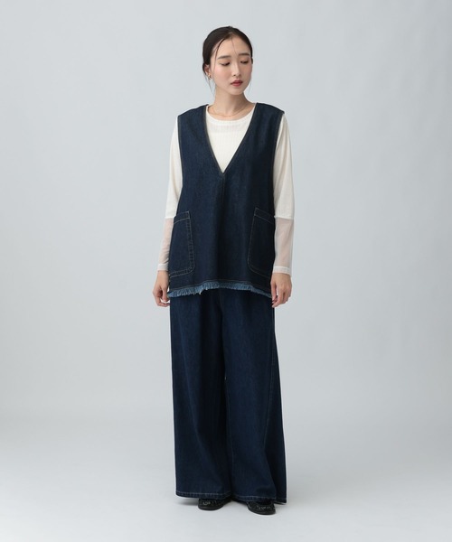 LEPSIM(レプシィム)の「アイレットリブ袖切り替えプルオーバー 1063237(Tシャツ/カットソー・レディース・ライトグレー/ブラック/アイボリー・FREE)」の15枚目の写真