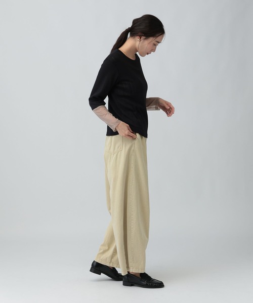 LEPSIM(レプシィム)の「アイレットリブ袖切り替えプルオーバー 1063237(Tシャツ/カットソー・レディース・ライトグレー/ブラック/アイボリー・FREE)」の12枚目の写真