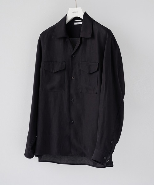 STUDIOUS（ステュディオス）の「【STUDIOUS】Noseason Linen Open Shirts（シャツ/ブラウス・メンズ・アイボリー/ブラウン/ブラック・1/2/3）」の2枚目の写真