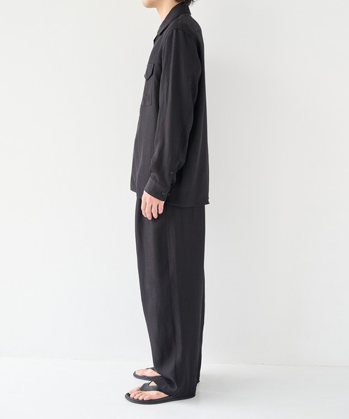 STUDIOUS（ステュディオス）の「【STUDIOUS】Noseason Linen Open Shirts（シャツ/ブラウス・メンズ・アイボリー/ブラウン/ブラック・1/2/3）」の7枚目の写真
