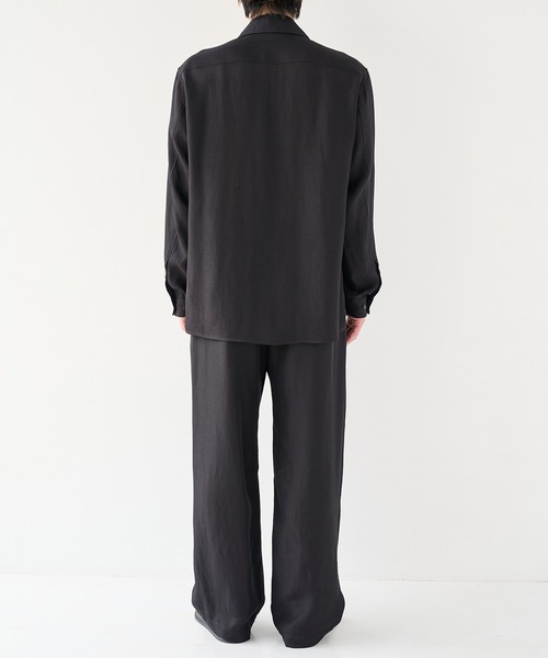 STUDIOUS（ステュディオス）の「【STUDIOUS】Noseason Linen Open Shirts（シャツ/ブラウス・メンズ・アイボリー/ブラウン/ブラック・1/2/3）」の8枚目の写真