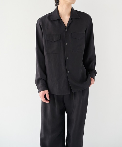 STUDIOUS（ステュディオス）の「【STUDIOUS】Noseason Linen Open Shirts（シャツ/ブラウス・メンズ・アイボリー/ブラウン/ブラック・1/2/3）」の5枚目の写真