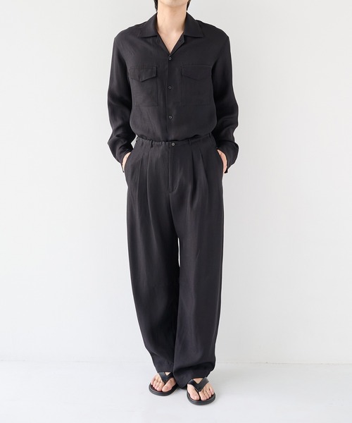 STUDIOUS（ステュディオス）の「【STUDIOUS】Noseason Linen Open Shirts（シャツ/ブラウス・メンズ・アイボリー/ブラウン/ブラック・1/2/3）」の9枚目の写真