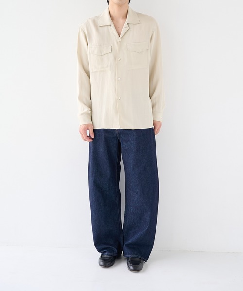 STUDIOUS（ステュディオス）の「【STUDIOUS】Noseason Linen Open Shirts（シャツ/ブラウス・メンズ・アイボリー/ブラウン/ブラック・1/2/3）」の13枚目の写真