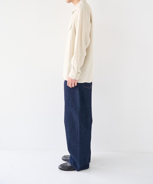 STUDIOUS（ステュディオス）の「【STUDIOUS】Noseason Linen Open Shirts（シャツ/ブラウス・メンズ・アイボリー/ブラウン/ブラック・1/2/3）」の14枚目の写真