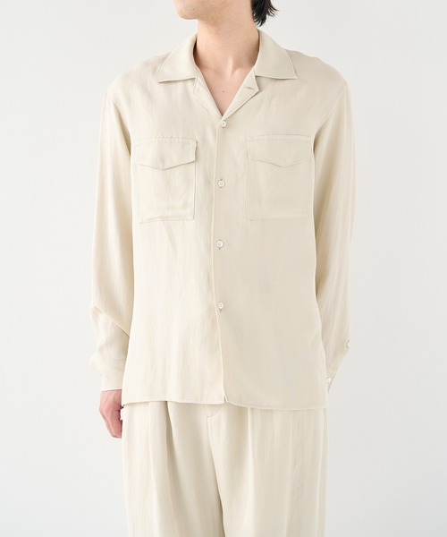 STUDIOUS（ステュディオス）の「【STUDIOUS】Noseason Linen Open Shirts（シャツ/ブラウス・メンズ・アイボリー/ブラウン/ブラック・1/2/3）」の12枚目の写真