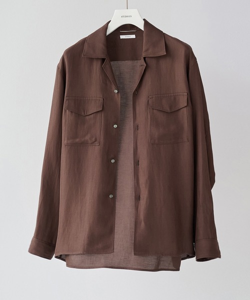STUDIOUS（ステュディオス）の「【STUDIOUS】Noseason Linen Open Shirts（シャツ/ブラウス・メンズ・アイボリー/ブラウン/ブラック・1/2/3）」の18枚目の写真