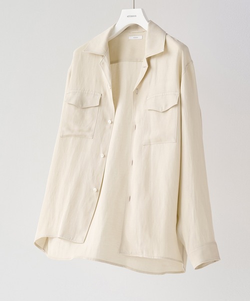 STUDIOUS（ステュディオス）の「【STUDIOUS】Noseason Linen Open Shirts（シャツ/ブラウス・メンズ・アイボリー/ブラウン/ブラック・1/2/3）」の11枚目の写真