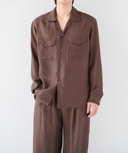 STUDIOUS（ステュディオス）の「【STUDIOUS】Noseason Linen Open Shirts（シャツ/ブラウス・メンズ・アイボリー/ブラウン/ブラック・1/2/3）」の19枚目の写真
