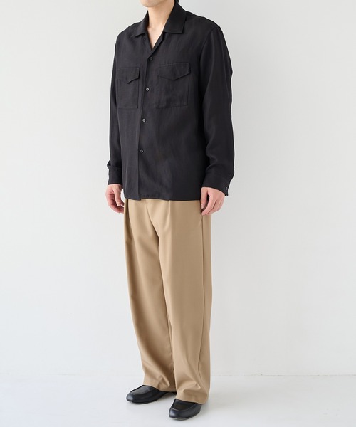 STUDIOUS（ステュディオス）の「【STUDIOUS】Noseason Linen Open Shirts（シャツ/ブラウス・メンズ・アイボリー/ブラウン/ブラック・1/2/3）」の10枚目の写真