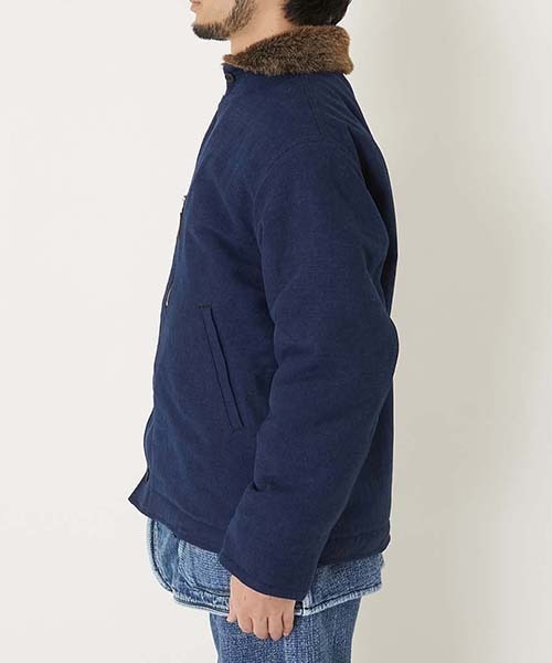 BLUE BLUE(ブルーブルー)の「インディゴバックサテン デッキジャケット(その他アウター・メンズ・ブルー・S/M/L/XL)」の3枚目の写真