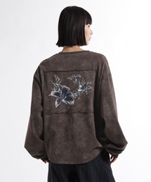 HARE | ピグメントバックプリントヘンリーネックカット(HARE)(Tシャツ/カットソー)