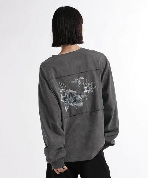 HARE(ハレ)の「ピグメントバックプリントヘンリーネックカット(HARE)(Tシャツ/カットソー・メンズ・ブラウン/グレー/ブラック・FREE)」の19枚目の写真