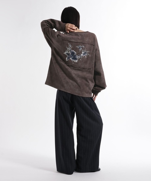 HARE(ハレ)の「ピグメントバックプリントヘンリーネックカット(HARE)(Tシャツ/カットソー・メンズ・ブラウン/グレー/ブラック・FREE)」の10枚目の写真