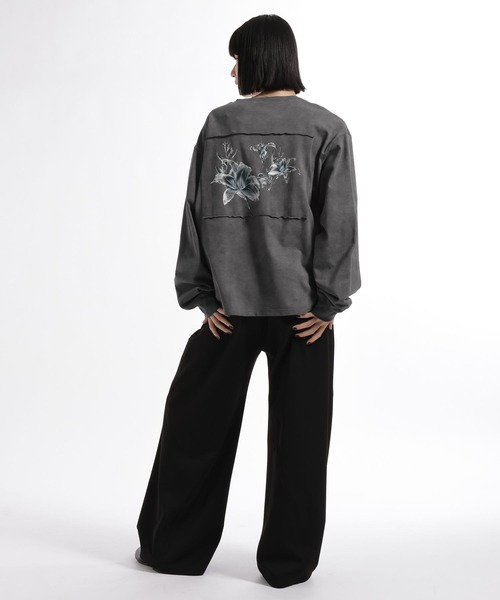 HARE(ハレ)の「ピグメントバックプリントヘンリーネックカット(HARE)(Tシャツ/カットソー・メンズ・ブラウン/グレー/ブラック・FREE)」の9枚目の写真