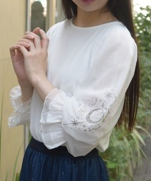 axes femme | メテオール刺繍袖プルオーバー(Tシャツ/カットソー)
