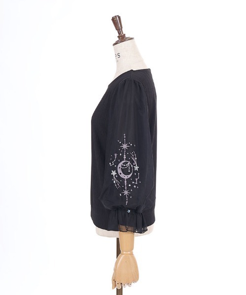 axes femme（アクシーズファム）の「メテオール刺繍袖プルオーバー（Tシャツ/カットソー・レディース・ネイビー/ブラック/ホワイト・FREE）」の22枚目の写真