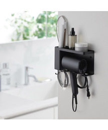 tower（タワー）の「壁付けドライヤー&ヘアーアイロンホルダー タワー トレー付き（バス/トイレグッズ）」