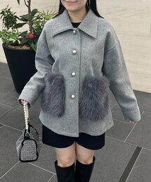 prose verse（プロズヴェール）の「ステンカラーパールボタンポケットファーコート（その他アウター）」