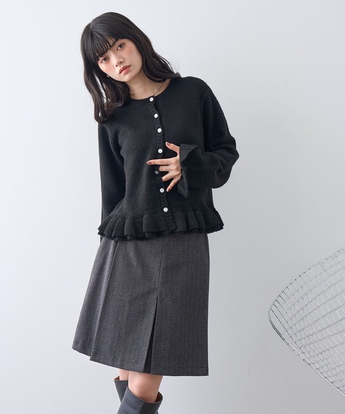 NOGLE（ノグル）の「【NOGLE/ノグル】フリルスリーブウールニットカーディガン（カーディガン/ボレロ・レディース・グレー/ブラック/アイボリー・FREE）」の22枚目の写真
