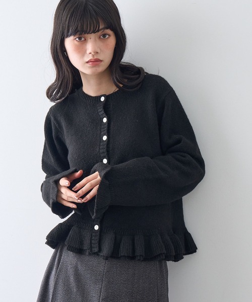 NOGLE（ノグル）の「【NOGLE/ノグル】フリルスリーブウールニットカーディガン（カーディガン/ボレロ・レディース・グレー/ブラック/アイボリー・FREE）」の21枚目の写真