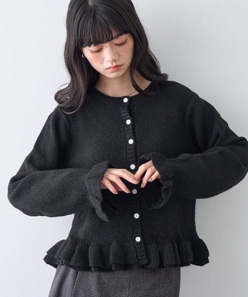 NOGLE（ノグル）の「【NOGLE/ノグル】フリルスリーブウールニットカーディガン（カーディガン/ボレロ・レディース・グレー/ブラック/アイボリー・FREE）」の17枚目の写真