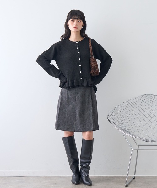 NOGLE（ノグル）の「【NOGLE/ノグル】フリルスリーブウールニットカーディガン（カーディガン/ボレロ・レディース・グレー/ブラック/アイボリー・FREE）」の19枚目の写真