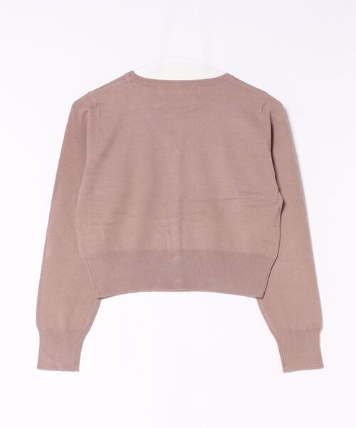 tocco closet(トッコ クローゼット)の「シルクプロテインVネックショート丈カーディガン(カーディガン/ボレロ・レディース・ブラック/ボルドー/アイボリー/モカ・M)」の5枚目の写真