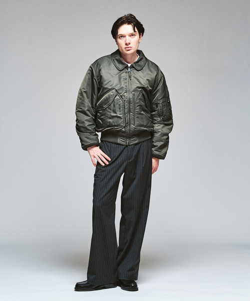 417 EDIFICE(フォーワンセブンエディフィス)の「Valley Apparel 417別注 CWU-45/P FLIGHT JACKET(ミリタリージャケット・メンズ・チャコールグレー/ブラック・MEDIUM/X-LARGE/LARGE)」の5枚目の写真
