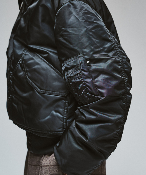 417 EDIFICE(フォーワンセブンエディフィス)の「Valley Apparel 417別注 CWU-45/P FLIGHT JACKET(ミリタリージャケット・メンズ・チャコールグレー/ブラック・MEDIUM/X-LARGE/LARGE)」の16枚目の写真
