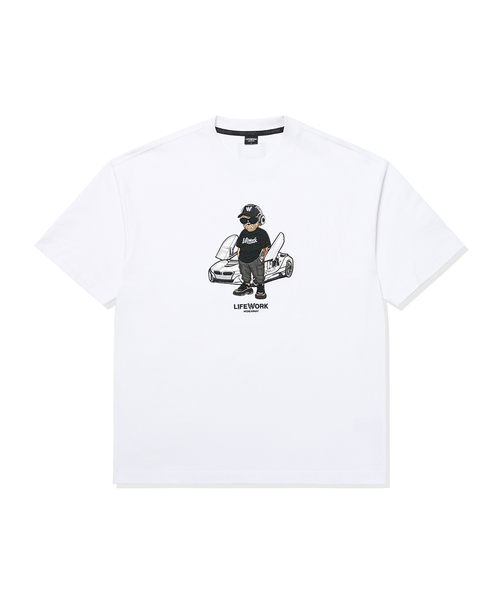 LIFE WORK(ライフワーク)の「共用) スーパーカー ヒップドッグ 半袖Tシャツ(Tシャツ/カットソー・メンズ・ホワイト/ライトグレー/ブラック・SMALL/MEDIUM/LARGE)」の1枚目の写真