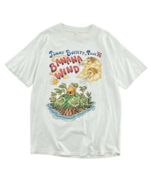 VINTAGE(ヴィンテージ)の「【USED】90’s Jimmy Buffett ”BANANA WIND TOUR '96“ バンド Tシャツ(Tシャツ/カットソー・メンズ・ホワイト・X-LARGE)」の1枚目の写真
