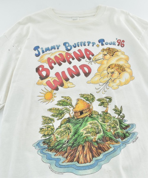 VINTAGE(ヴィンテージ)の「【USED】90’s Jimmy Buffett ”BANANA WIND TOUR '96“ バンド Tシャツ(Tシャツ/カットソー・メンズ・ホワイト・X-LARGE)」の2枚目の写真